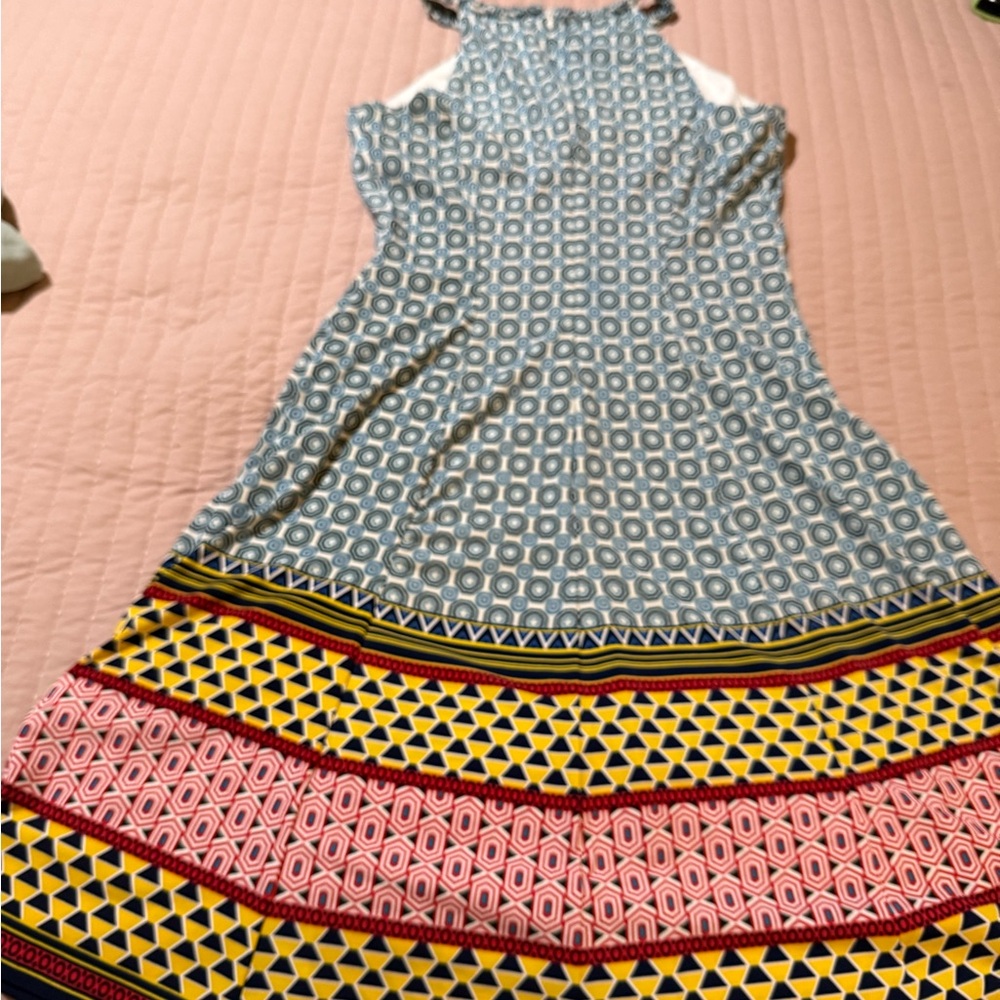 Maggy London Blue and Yellow Geometric Mini Dress - Picture 7 of 8